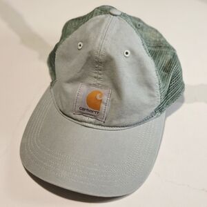 Carhartt Mesh Back Trucker Hat Snapback Logo Patch Green Gray